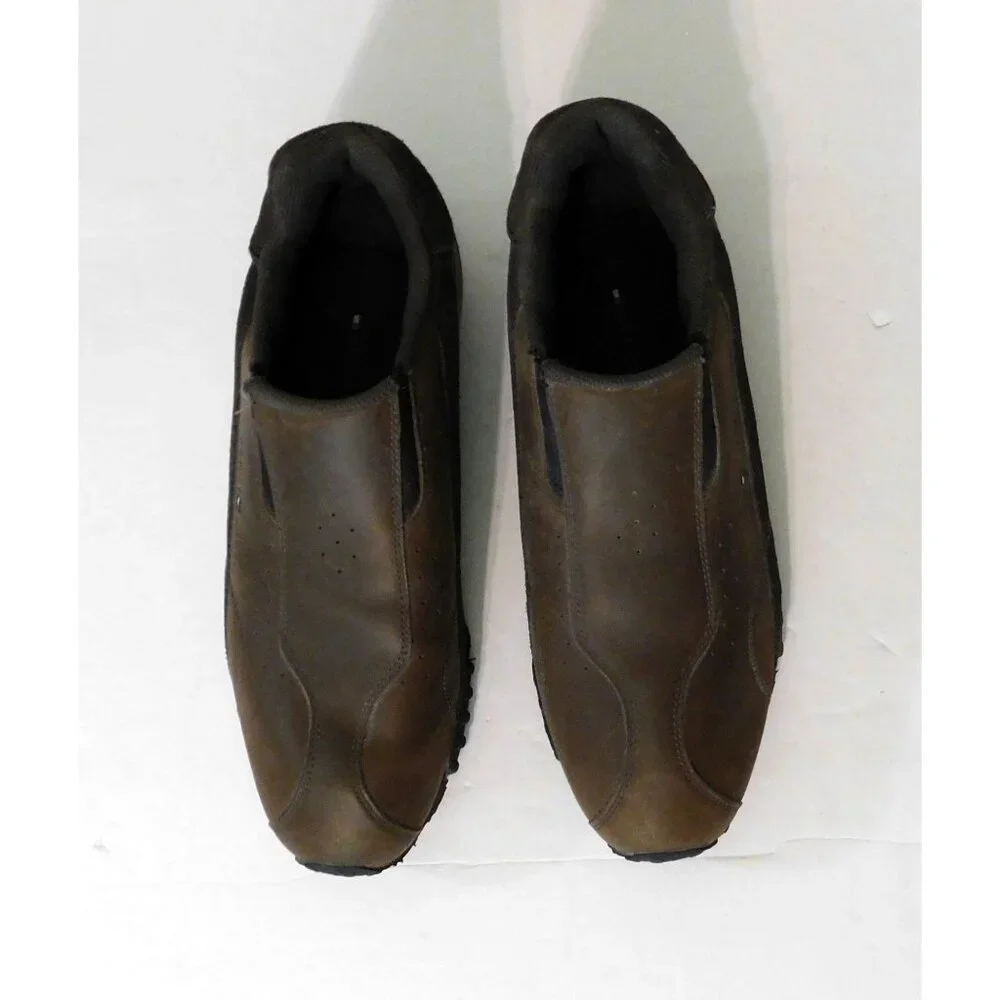 Tommy Hilfiger Leather Shoes Mens Size 10M Brown Slip-On Rubber Sole